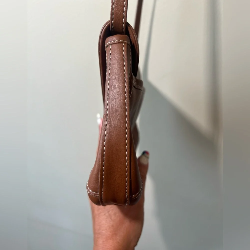 Bandolino Crossbody Camel Leather Shoulder Bag Convertible Clutch‎ Purse New